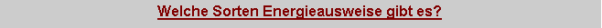 Textfeld: Welche Sorten Energieausweise gibt es?